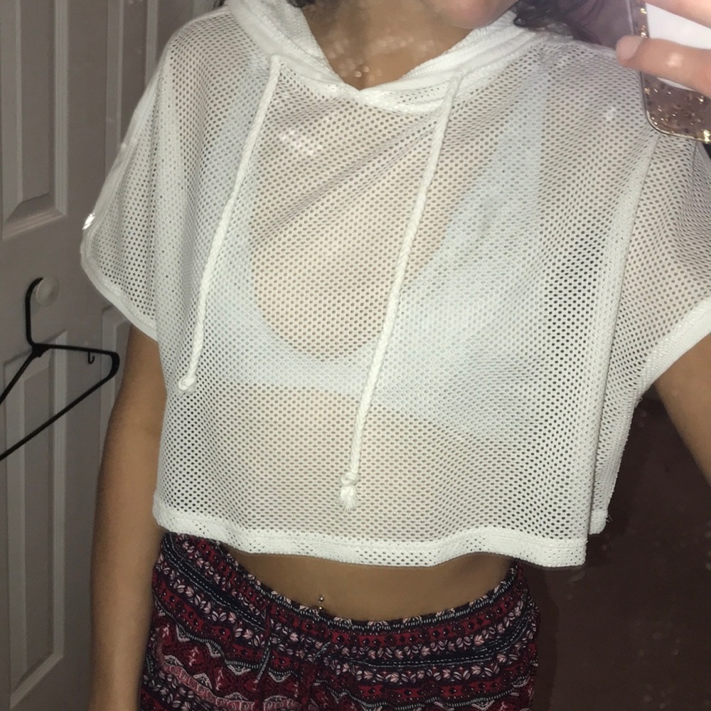 Hooded Mesh Crop